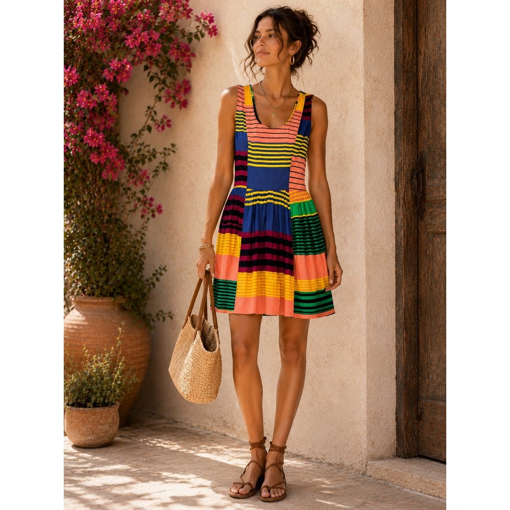 Anthropologie Tracy Reese Meko Stripe Dress (MSRP:‎ $99) Sz 2